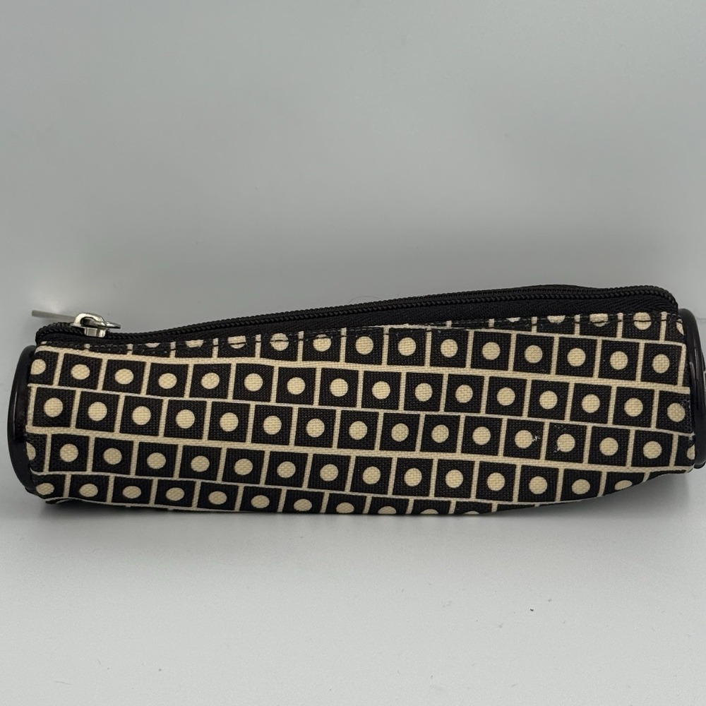 Estee Lauder Geometric‎ Black Gold Cosmetic Pencil Bag Makeup Pouch 7"